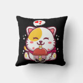 キャットボバ茶バブルティーアニメかわいい猫ギフトギ クッション (裏面)