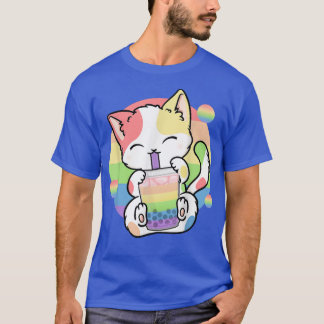キャットボバ茶バブルティーアニメかわいい猫LGBTキット Tシャツ