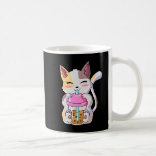 キャットボバ茶バブルティーアニメかわいい男の子のための猫 コーヒーマグカップ