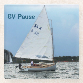 キャットボートセーリングコースター ガラスコースター