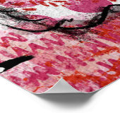 キャットポスターオレンジホットピンク – 明るい子猫 ポスター (角)