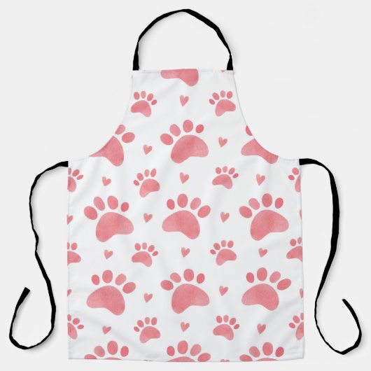 キャットポーズウォーターカラーパターン エプロン (正面)