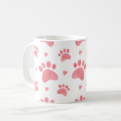 キャットポーズウォーターカラーパターン コーヒーマグカップ (正面左)