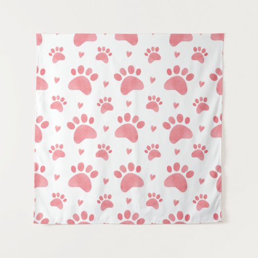 キャットポーズウォーターカラーパターン タペストリー (正面)