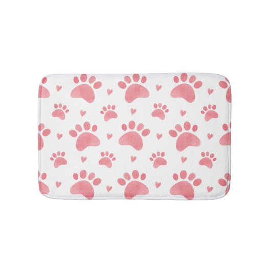 キャットポーズウォーターカラーパターン バスマット (正面)