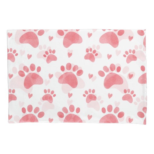 キャットポーズウォーターカラーパターン 枕カバー (正面)