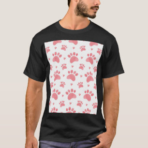 キャットポーズウォーターカラーパターン Tシャツ