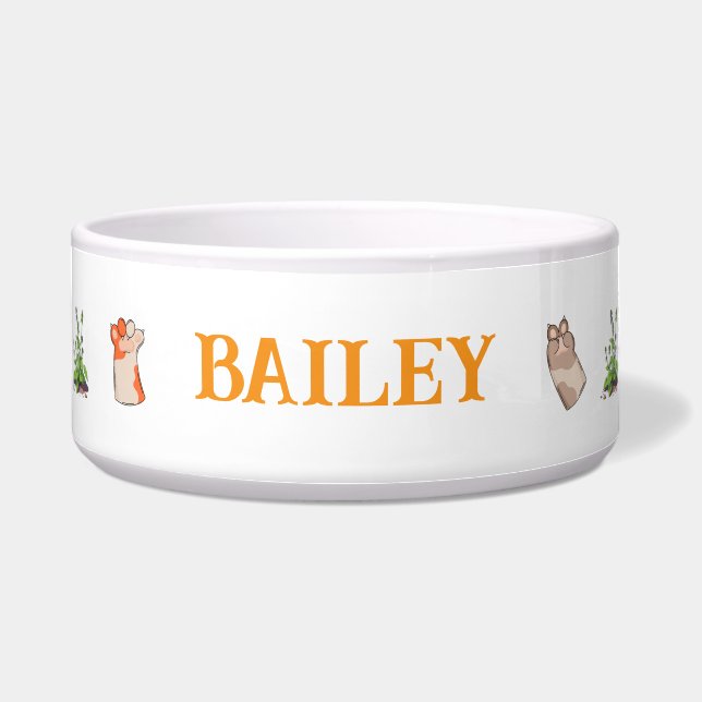 キャットポーズセラミックペットボウル ボウル (正面)