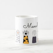 キャットポーズ白黒ブラウンニャーペットラバーズ モーフィングマグカップ (中央)