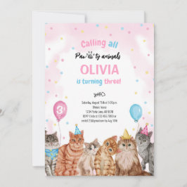 キャットポーティアニマルズガール誕生日 招待状