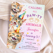 キャットポーティ誕生日パーティーガール5誕生日 招待状