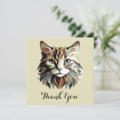 キャットポートレートアートデザインサンキューカード サンキューカード (スタンド正面)