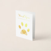 キャットポーハートの金ゴールドありがとうカスタム文字 箔カード (正面)