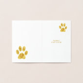 キャットポーハートの金ゴールドありがとうカスタム文字 箔カード (内部)