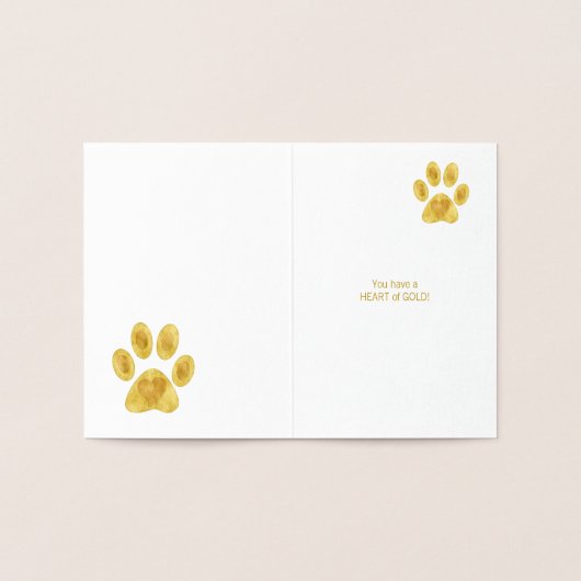 キャットポーハートの金ゴールドありがとうカスタム文字 箔カード (内部)
