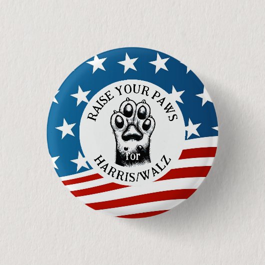 キャットポーフォーハリス/ウォルズデザイン 缶バッジ (正面)