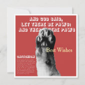 キャットポーフラットグリーティングカード サンキューカード (正面)