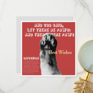 キャットポーフラットグリーティングカード サンキューカード