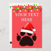 キャットポープリントサンタハットクリスマスライト シーズンカード (正面/裏面)