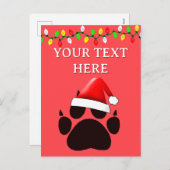 キャットポープリントサンタハットクリスマスライト シーズンポストカード (正面/裏面)