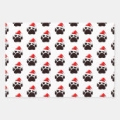 キャットポープリントサンタハットクリスマス ラッピングペーパーシート (正面2)