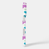 キャットポープリントハートニャーパターンピンクティール(緑がかった色)グリーン Case-Mate iPhoneケース (裏面 / 右)