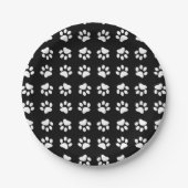 キャットポープリントパターン白黒誕生日 ペーパープレート (正面)