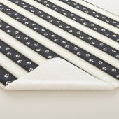 キャットポープリントブラック&アンティークホワイトペット恋人 シェルパブランケット (3/4)