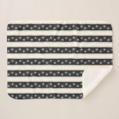 キャットポープリントブラック&アンティークホワイトペット恋人 シェルパブランケット (正面(横))