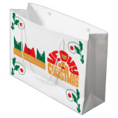 キャットマイクリスマスホリデイ抱き枕 ラージペーパーバッグ (正面アングル)