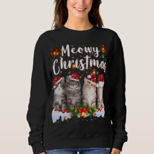 キャットマイファミリーマッチングクリスマスパジャマスサンタ スウェットシャツ