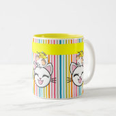 キャットマウスチーズマストライプグ ツートーンマグカップ (正面右)