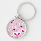 キャットマウスパターンKeychain Ltピンク キーホルダー (正面)