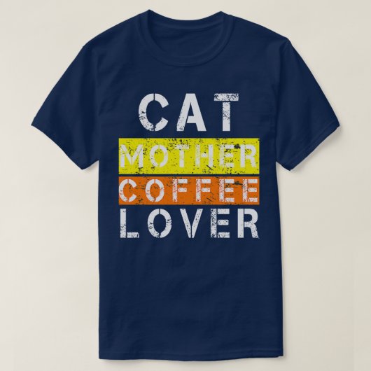 キャットマザーコーヒー愛好家105 Tシャツ (デザイン正面)