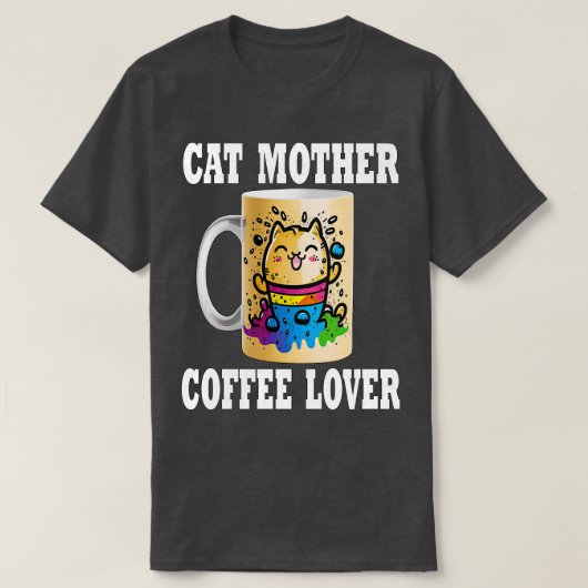 キャットマザーコーヒー愛好家156 Tシャツ (デザイン正面)