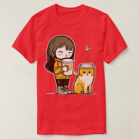 キャットマザーコーヒー愛好家168 Tシャツ (デザイン正面)