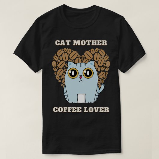 キャットマザーコーヒー愛好家211 Tシャツ (デザイン正面)