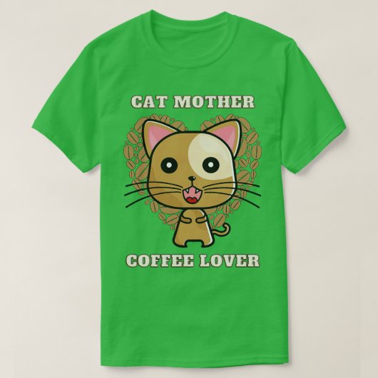 キャットマザーコーヒー愛好家251 Tシャツ (デザイン正面)