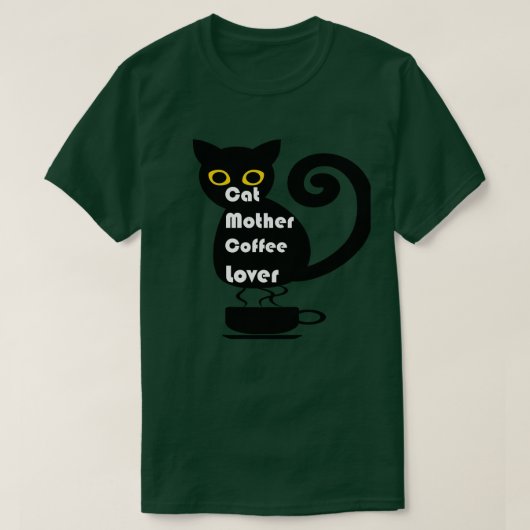 キャットマザーコーヒー愛好家265 Tシャツ (デザイン正面)