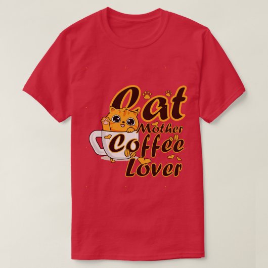 キャットマザーコーヒー愛好家317 Tシャツ (デザイン正面)