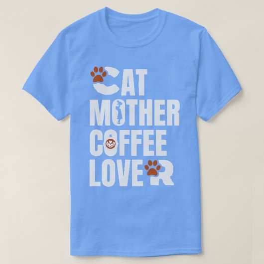 キャットマザーコーヒー愛好家320 Tシャツ (デザイン正面)
