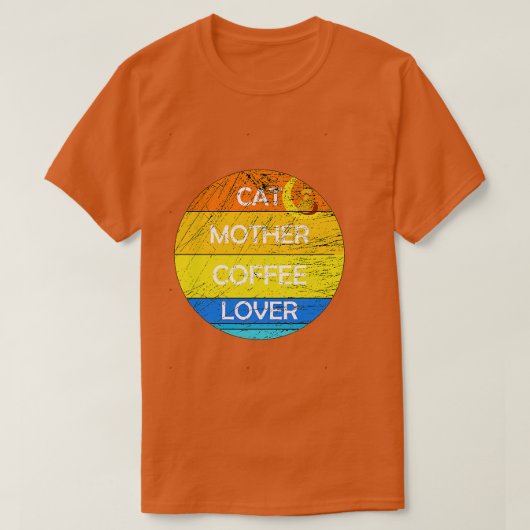 キャットマザーコーヒー愛好家74 Tシャツ (デザイン正面)