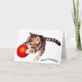 キャットマシー 完璧なクリスマスの子猫 かわいい シーズンカード (正面)