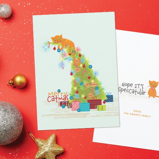 キャットマスの木 クリスマスカード カード