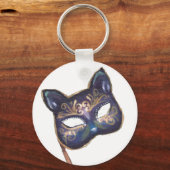 キャットマスクキーチェーンベネチアンマスクキーチェーン キーホルダー (正面)