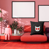 キャットマスコットサングラスおもしろいキュイクールーレッドブラック クッション