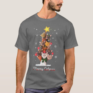 キャットマスツリー醜いクリスマスおもしろいクリスマス猫ギフト Tシャツ