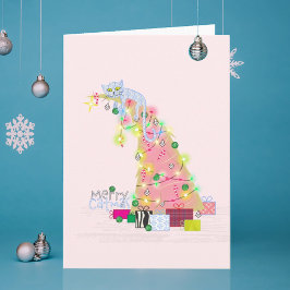 キャットマスツリー クリスマスカード サンキューカード