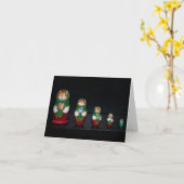 キャットマトリョスカクリスマスカード カード (黄色い花)