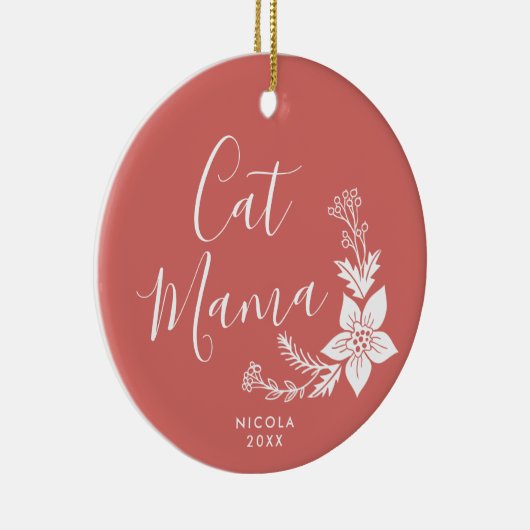 キャットマパーソナライズされたマファーベビーかわいいペットオーナーギフト セラミックオーナメント (右)
